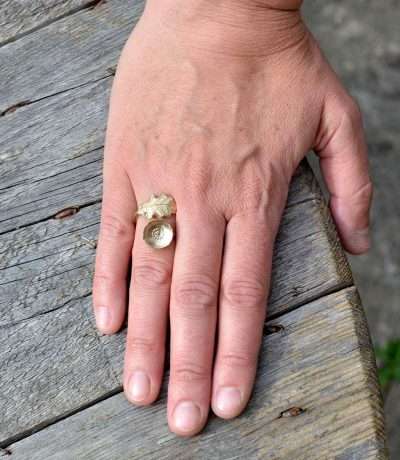 Oak Leaf & Acorn Ring Hand