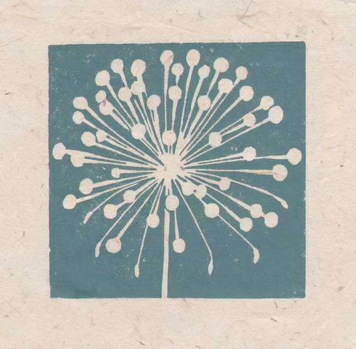Allium Seedhead Mini Lino Print