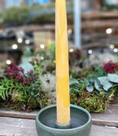 claire green ceramic candle holder