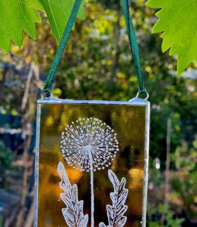 dandelion yellow glass frame