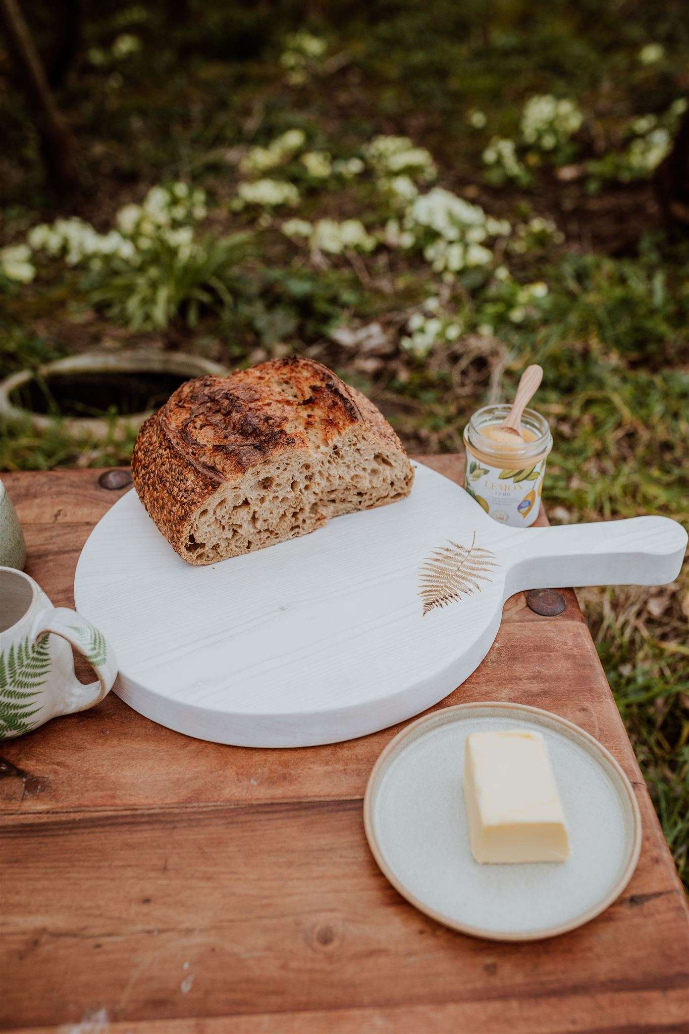 Fern Round Serving Board alt