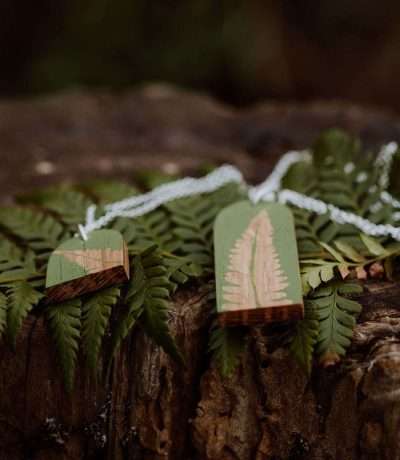 Wooden fern necklaces