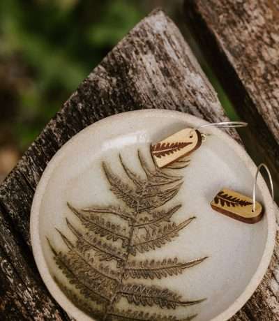 fern imprint trinket dish