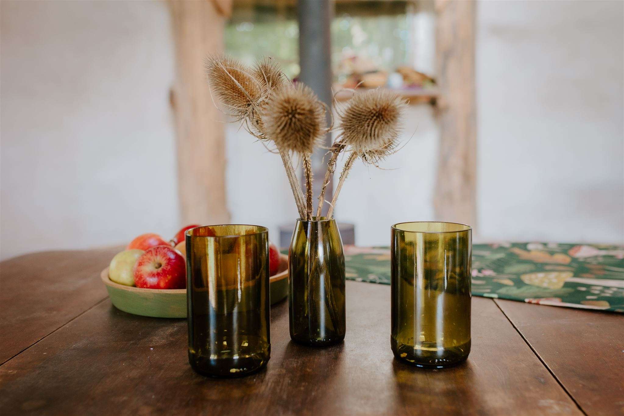 Recycled Olive Glass Bud Vase - Image 2