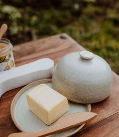 Nix Hawkins Oyster Stoneware Butter Dish