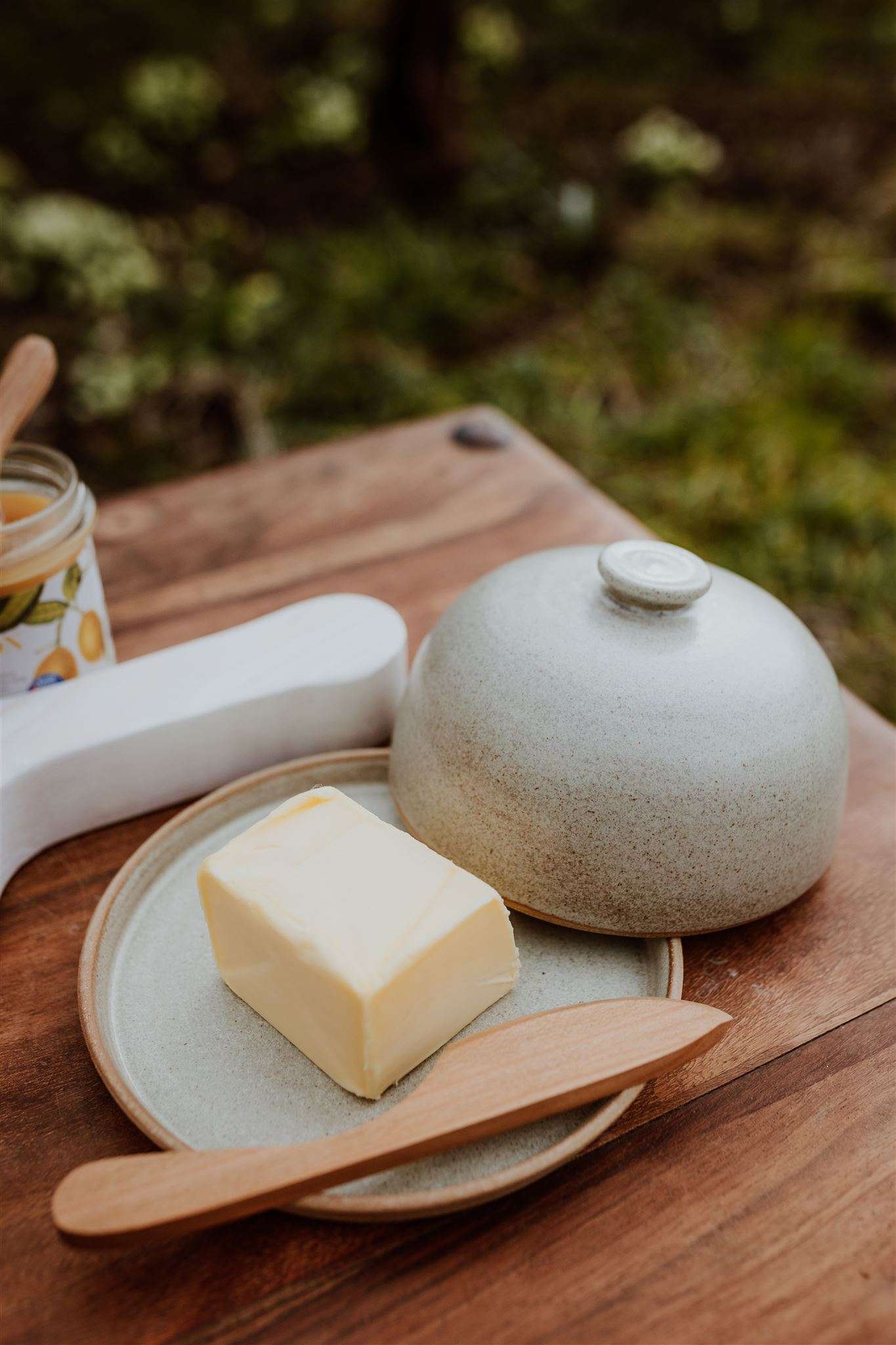 Nix Hawkins Oyster Stoneware Butter Dish