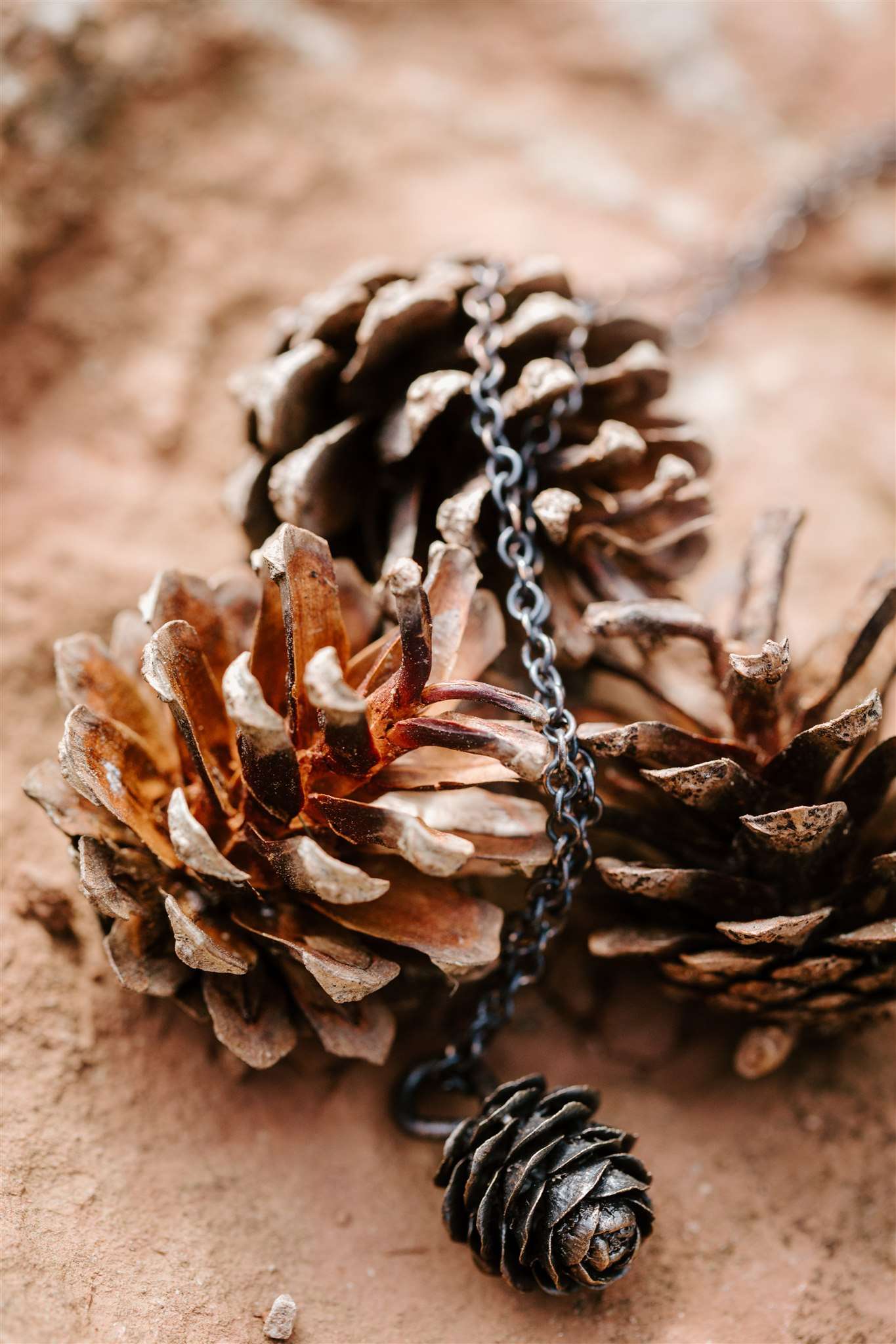 bronze pinecone necklace