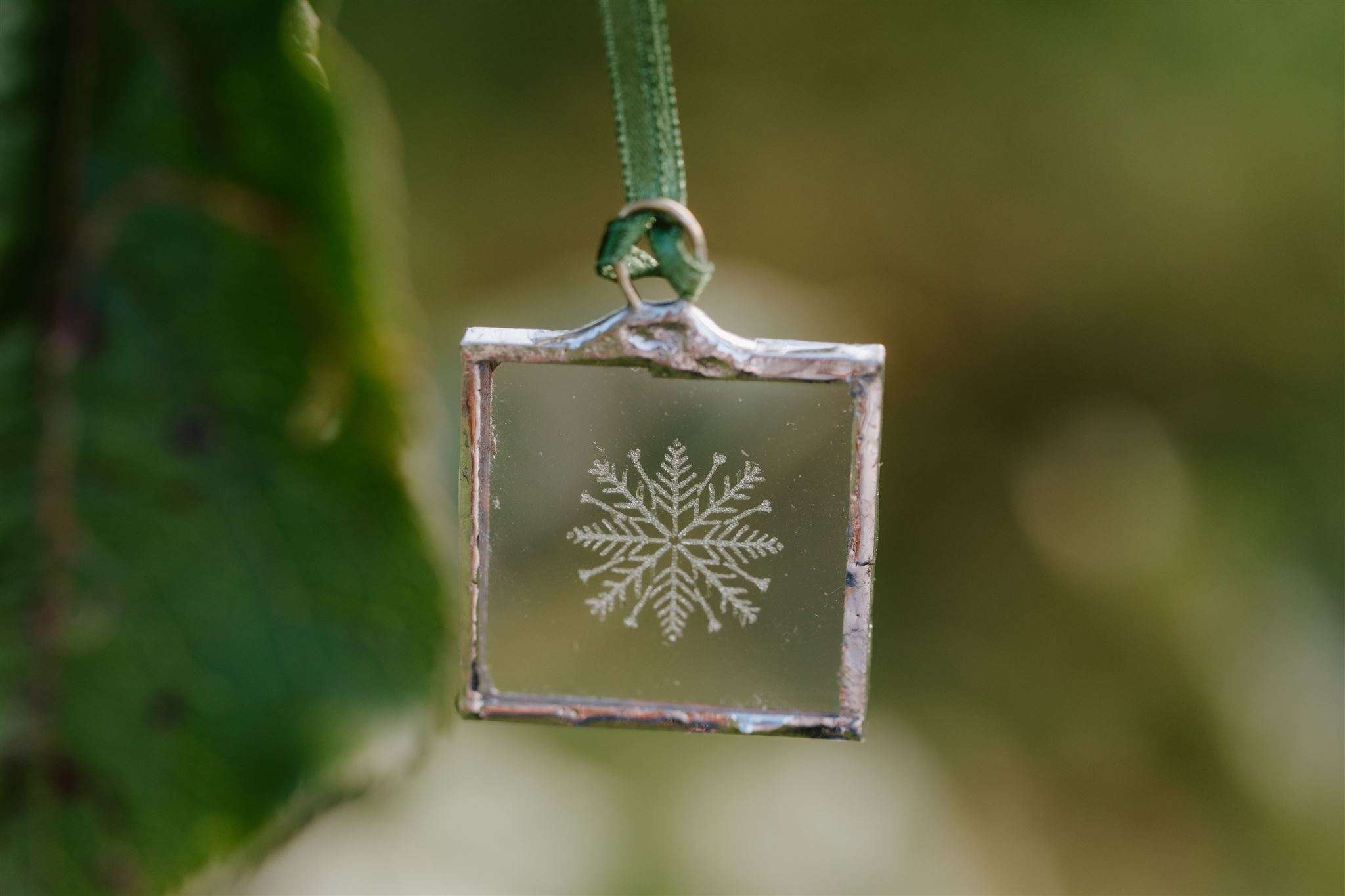 glass hanging snowflake