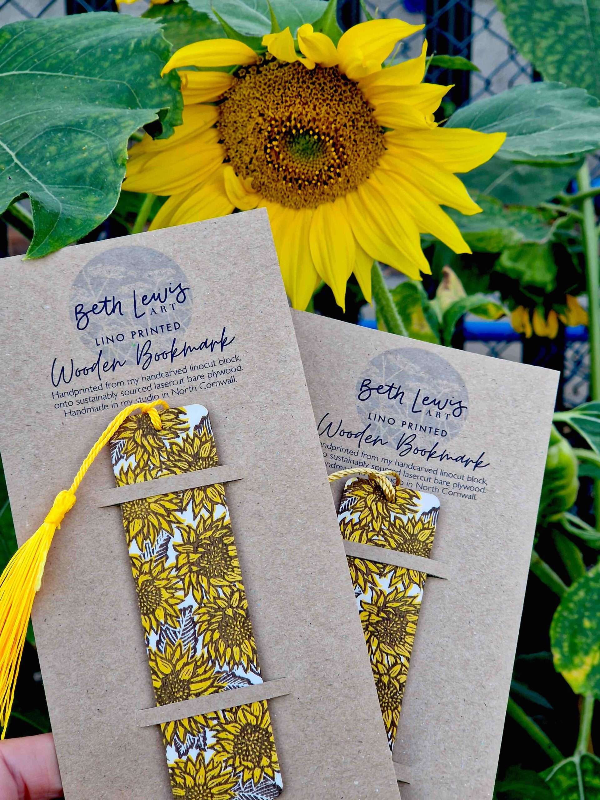 sunflower wooden bookmarks